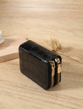 Shein - Black Wallet With 2 Zip