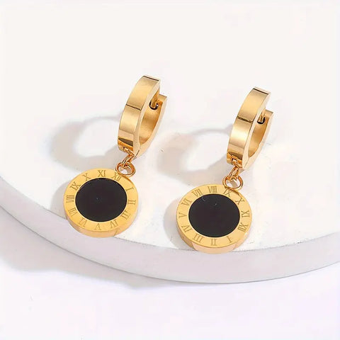 Stainless Steel Roman Numeral Women Ear Clips