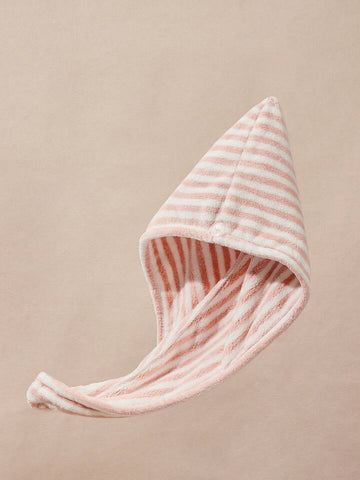 Shein - Hair Drying Cap Towel / Hair Turban - Stripped