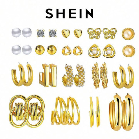 Shein - 18 Pcs Earings Set