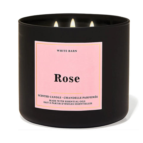 BATH & BODY WORKS - WHITE BARN ROSE 3-Wick Candle