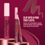 NYX Lip Lingerie Lip Liner Stain - 02 Naughty Nude, 03 Barely There, 04 Steamy Spice, 06 Up To No Good, 07 Cuff Me, 08 After Hours, 09 Send Nudes, 10 Up All Night