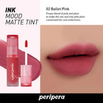 PERIPERA - Ink Mood Matte Tint - 02 Ballet Pink, 03 Oatmeal Rose, 05 Ginger Red, 06 Pink Dive, 12 Almond Rose,14 Makeup Chili