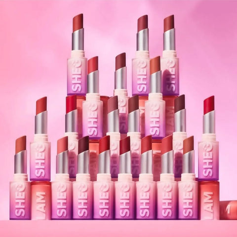 Shop SHEGLAM Dynamatte Boom Long Lasting Matte Lipstick in shades Encore Energy, Gotcha, Have No Fear, Rule Breaker, Don't Hesitate, High Key, Periodt, Take Action, Dare To Be, A Bold Plan, Main Character, It Takes Guts, Stronger Than Ever, Plot Twist, On An Adventure, Bold Type, Big Mood, Rent Free, I'm Risky, Born To Stand Out online in Pakistan