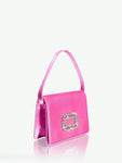 Shein -  Rhinestone Buckle Decorated Satin Bag pink