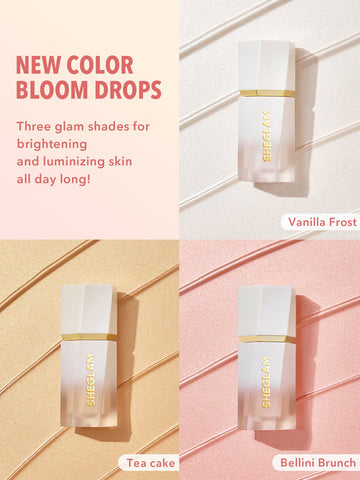SHEIN SHEGLAM Glow Bloom Liquid Highlighter-Vanilla Frost, Tea Cake and Bellini Brunch