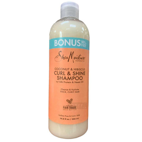 Shea Moisture Coconut and Hibiscus Curl and Shine Shampoo 586ml bonus Size