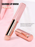 Shein 1pc Rose Pink Crystal Silica Gel Lip Brush