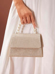 Shein - Golden Pearl Handle Hand Bag