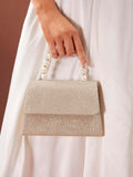 Shein - Golden Pearl Handle Hand Bag