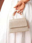 Shein - Golden Pearl Handle Hand Bag