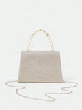 Shein - Golden Pearl Handle Hand Bag