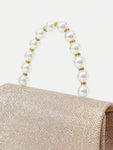 Shein - Golden Pearl Handle Hand Bag