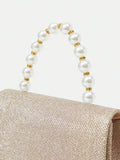 Shein - Golden Pearl Handle Hand Bag