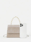 Shein - Golden Pearl Handle Hand Bag