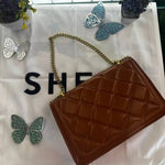 Shein - Quilted Shoulder Strap Bag Brown