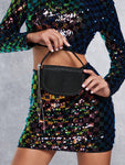 Shein - Rhinestone Black Bag