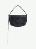 Shein - Rhinestone Black Bag