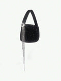 Shein - Rhinestone Black Bag