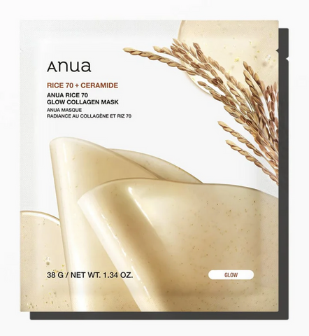 Anua Rice 70+ Ceramide Glow Collagen Mask 1 Pc