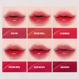 TIRTIR Waterism Glow Tint Mini in shades 01 Mauve Rose, 02 Merry Coral, 03 Sand Mond, 04 Fig Peach, 05 Scotch Shot, 06 Honey Nut, 07 Cassis Plum, 08 Summer Pumpkin, 09 Salmon Syrup, 10 Heart Berry, 11 Applum, 12 Rich Rush, 13 Likely, 14 Rose Bell, 15 Grapen, 16 Tangering, 17 Aliven, 18 Cherrid, 19 Bad Rosy, 20 Fever Red