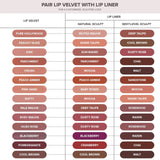 Anastasia Beverly Hills Lip Velvet Liquid Lipstick - Crush - soft beige, Pure Hollywood - pale mauve nude, Peachy Nude - light peachy nude, Pale Mauve - light mauvy taupe, Pink Sand - nude peachy pink, Softy - soft pink nude, Hush Rose - rosy pink