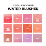 A'pieu Juicy Pang Water Blusher - PK01 I'm Strawberry, PK02 Raspberry, PK03 Guava Pearl, PK04 Dewey Grapefruit Pearl, RD01 Popping Cherry, CR01 Peach, CR02 Ripe Persimmon, BE01 Fig Pearl