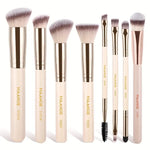 MAANGE 8pcs Makeup Face Brush Set - Apricot, Black, Pink