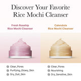 ARENCIA Rice Mochi Facial Cleanser Gift Set - 6 Varieties 0.52 oz each - Travel Size - Fresh Green Rice Mochi Cleanser, Fresh Blue Hyssop Rice Mochi Cleanser, White Chamomile Tea Rice Mochi Cleanser, Lime Hibiscus Rice Mochi Cleanser, Fresh Rosehip Rice Mochi Cleanser, Calendula Rice Mochi Cleanser