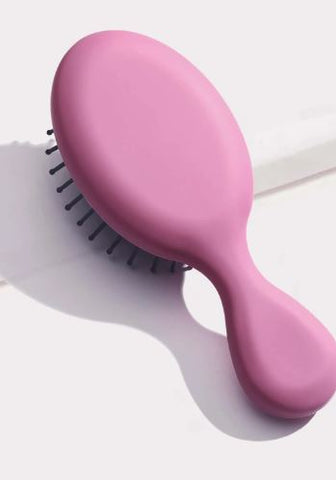 SHEIN 1pc Oval Mini Portable Hair Brush Plastic Detangler, ,For Women Men