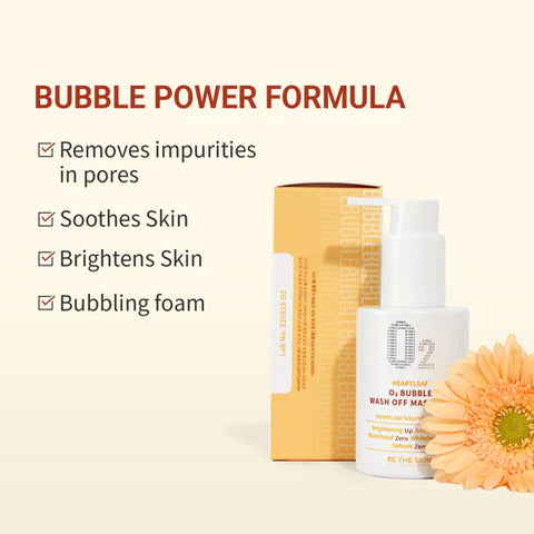 BE THE SKIN Heartleaf O2 Bubble Wash Off Mask Pack 120g