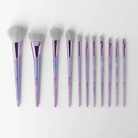 bh cosmetics lavender luxe 11 pieces brush set large powder brush flat contour brush blush brush highlight brush blending crease brush detailing crease brush small crease brush fluffy shader brush flat shader brush pencil brush angled brow brush