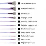 bh cosmetics lavender luxe 11 pieces brush set large powder brush flat contour brush blush brush highlight brush blending crease brush detailing crease brush small crease brush fluffy shader brush flat shader brush pencil brush angled brow brush