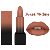 Huda Beauty Power Bullet Matte Lipstick Board Meeting