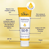 Boots Soltan Brightening Protect & Moisturise Facial Sun Care UVB High SPF50-50ml