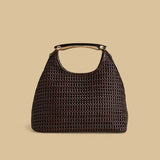 Weave Textured Hobo Bag Brown