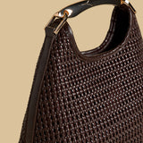 Weave Textured Hobo Bag Brown