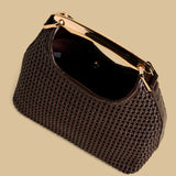 Weave Textured Hobo Bag Brown