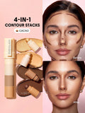 SHEGLAM Multi-Glam Face Pen-Medium Contour Stick - Light, Tan, Medium, Mocha, Cacao, Deep