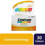 Centrum - Energy Multivitamins with Ginseng & Ginkgo 30 Tablets Expiry 08.2025