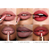 CHARLOTTE TILBURY - Iconic Mini Lip Wardrobe Mini Lipstick Trio - Matte Revolution Pillow Talk Original, Matte Revolution Very Victoria, Matte Revolution Walk of No Shame