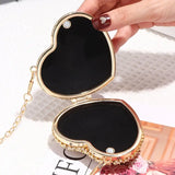 Crystal Rhinestone Heart Clutch Bag