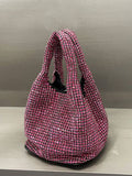SHEIN Mini Evening Bag Rhinestone Decor Glamorous Pink