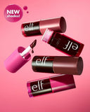 e.l.f - Sheer For It Blush Lip + Cheek Tint - Orange Crush - sheer orange, Pink Positive - sheer pink, Plums Up - sheer plum, Cherry Cola - sheer black cherry, Left on Red - sheer red, So Petal - light pink, Mauve Actually - mauve, Burgun-did That - Burgundy, Maple Latte - brown