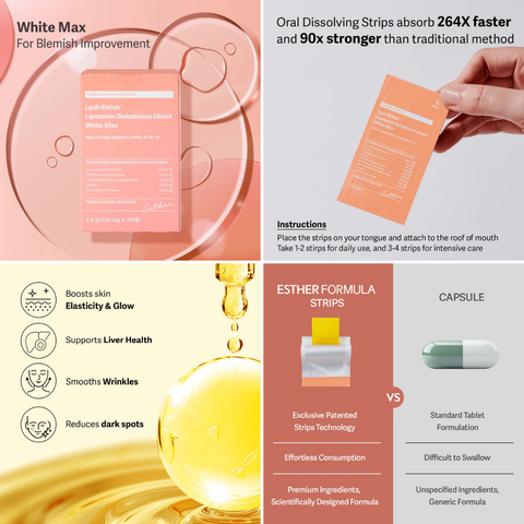 ESTHER FORMULA Liposome Glutathione Direct White Max 9.9g Expiry 02