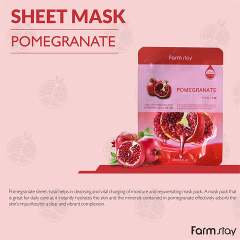 Farmstay Pomegranate Visible Difference Mask Sheet single piece