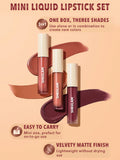 SHEGLAM Matte Allure Mini Liquid Lipstick Set - Feel Real, Private Tour