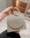 SHEIN Mini Rhinestone Decor Glitter Square Bag