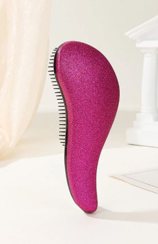 SHEIN 1pc Oval Mini Portable Hair Brush Plastic Detangler, ,For Women Men