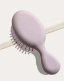SHEIN 1pc Oval Mini Portable Hair Brush Plastic Detangler, ,For Women Men